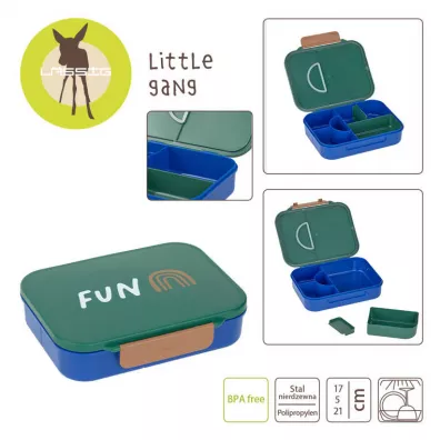 Lassig Lunchbox Bento z przegr�dkami Little Gang Rainbow green