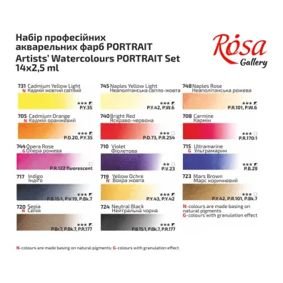 Rosa Farby akwarelowe w kostkach Portret w metalowej kasetce 14 kolor�w