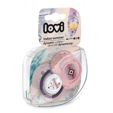 Lovi Smoczek silikonowy dynamiczny Indian Summer Girl 0-3 m-ce 2 szt.
