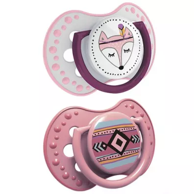 Lovi Smoczek silikonowy dynamiczny Indian Summer Girl 0-3 m-ce 2 szt.