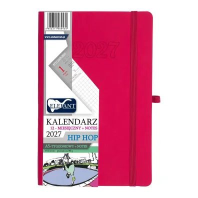 Kalendarz 2027 12 m-cy. Hip hop A5 tygodniowy r�owy