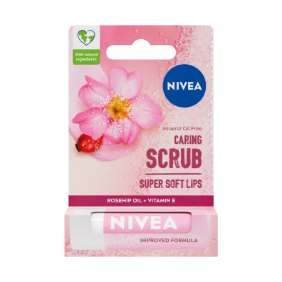Nivea Caring Scrub peeling do ust Dzika R�a 4.8 g
