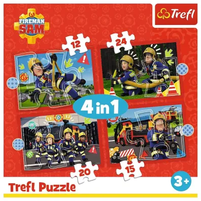 Puzzle 4w1 Przygody stra�aka Sama Trefl