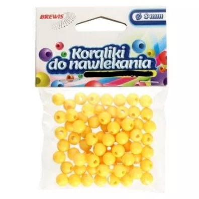 Brewis Koraliki do nawlekania + sznurek ��te 8mm, 16g