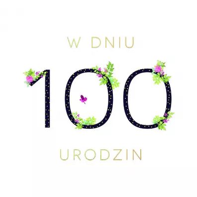 Clear Creations Karnet Swarovski kwadrat Urodziny 100 CL18100_PO