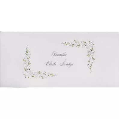 Karnet Chrzest DL C15 - Bia�e kwiaty