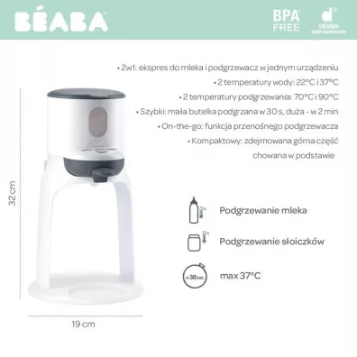 Beaba Ekspres do mleka 2w1 Bib`expresso White/grey
