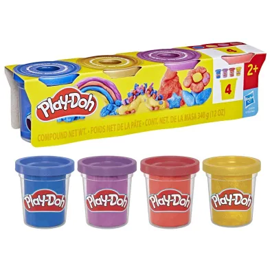 Play-Doh 4Pak Metalicznych Kolorw, zabawka kreatywna Hasbro