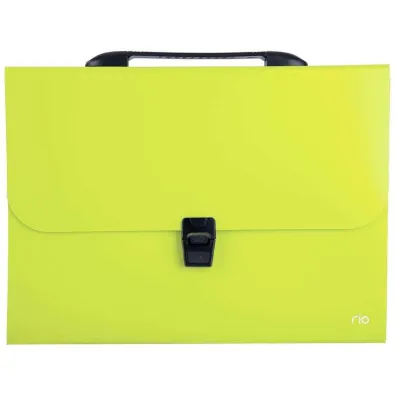 Deli Teczka A4 Rio z r�czk� czarn� 7-przegr�dek zielona