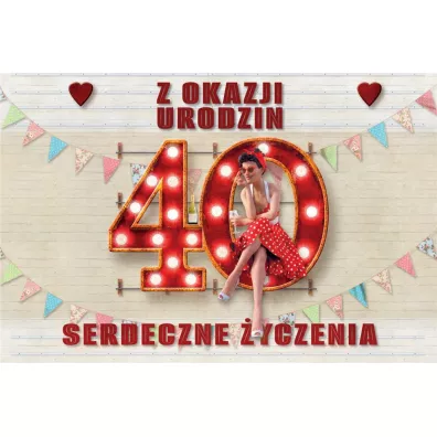 Trend Zaproszenie Urodziny 40 10 szt.