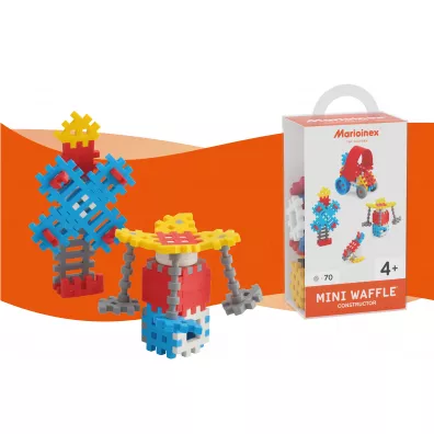 Mini Waffle Konstruktor Klocki konstrukcyjne Mini Waffle 70 element�w Konstruktor �redni niebieski MARIOINEX 902806