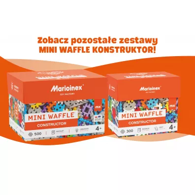 Mini Waffle Konstruktor Klocki konstrukcyjne Mini Waffle 70 element�w Konstruktor �redni niebieski MARIOINEX 902806