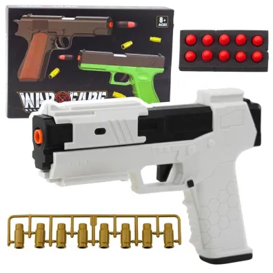 Pistolet na naboje piankowe bia�y LeanToys