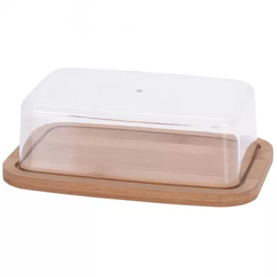 Excellent Houseware Maselnica bambusowa z pokryw