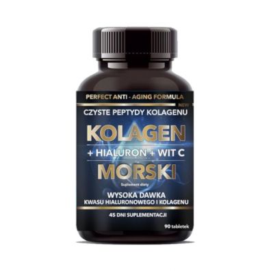 Intenson Kolagen morski + hialuron + wit. C 500 mg Suplement diety 90 tab.