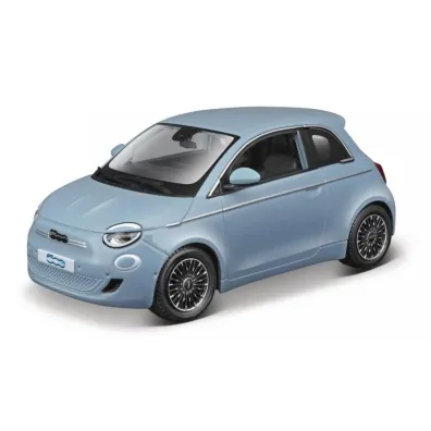 Fiat 500E 2023 metallic blue 1:24 Bburago