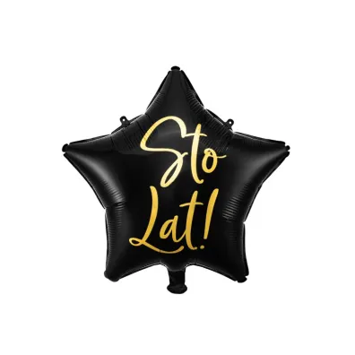 PartyDeco Balon foliowy Sto Lat! czarny 40cm