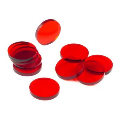 Crafters Znaczniki akrylowe czerwone okrge 22 x 3 mm 10 szt.
