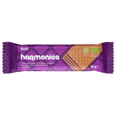 Harmonica Wafelek z kremem mleczno - kakaowym z probiotykami 30 g Bio