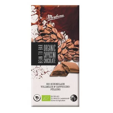Meybona Czekolada mleczna z nadzieniem o smaku cappuccino 100 g Bio