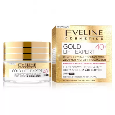 Eveline Cosmetics Gold Lift Expert 40+ luksusowy uj�drniaj�cy krem-serum z 24k z�otem dzie�/noc 50 ml