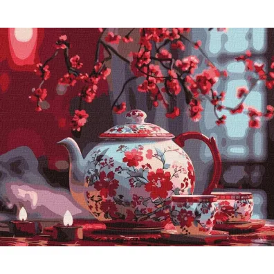 Ideyka Malowanie po numerach - Herbata przy �wiecach 40x50cm
