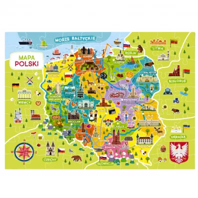 Puzzle 100 el. Mapa Polski Dodo