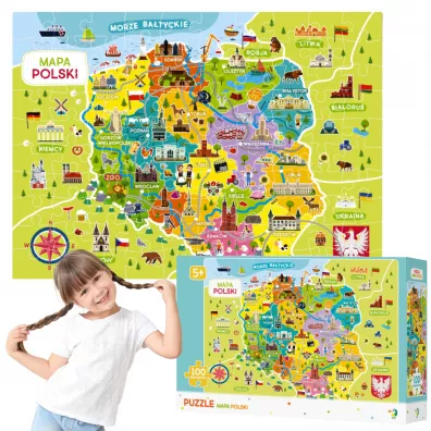 Puzzle 100 el. Mapa Polski Dodo