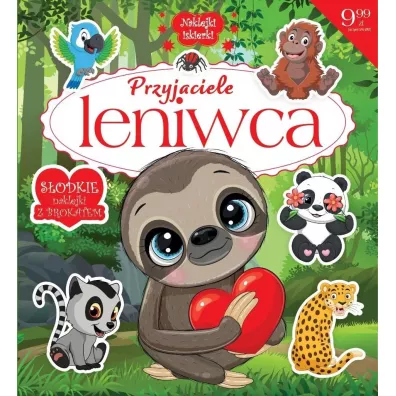Naklejki iskierki z brokatem. Przyjaciele leniwca
