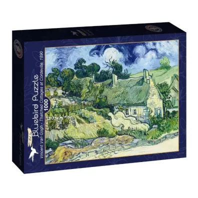 Puzzle 1000 el. Domki kryt� strzech�, Vincent van Gog Bluebird Puzzle