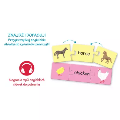 Puzzle Kapitan Nauka. Uk�adanki malucha. Angielski. Zwierz�ta 1-3 lata Edgard