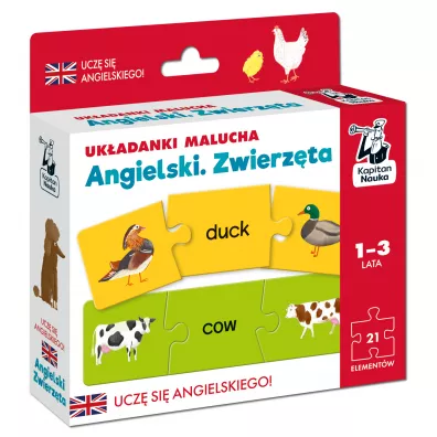 Puzzle Kapitan Nauka. Uk�adanki malucha. Angielski. Zwierz�ta 1-3 lata Edgard
