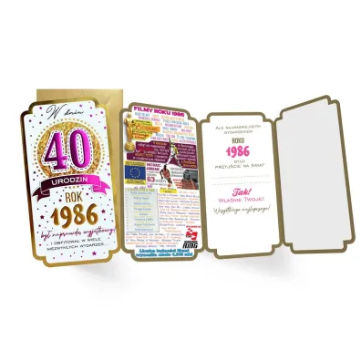 Kukartka Karnet Urodziny 30