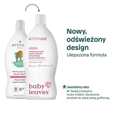 Attitude P�yn do mycia butelek i akcesori�w dzieci�cych, bezzapachowy (fragrance free) 700 ml
