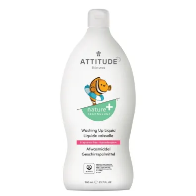 Attitude P�yn do mycia butelek i akcesori�w dzieci�cych, bezzapachowy (fragrance free) 700 ml