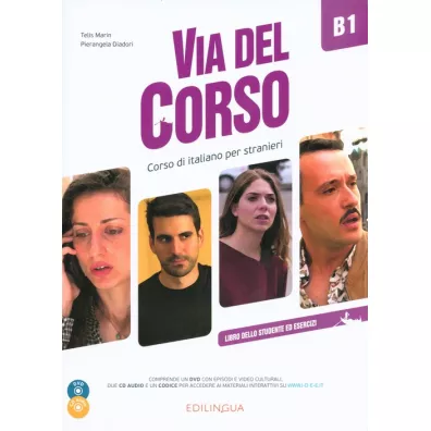 Via del Corso B1 podr�cznik + 2CD + DVD EDILINGUA - Pierangela Diadori, Telis Marin