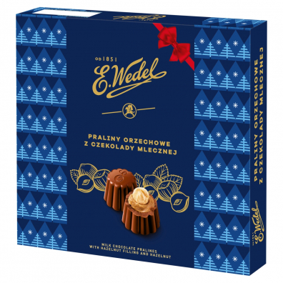 E.Wedel Praliny z czekolady mlecznej z nadzieniem orzechowym i orzechem laskowym 108 g