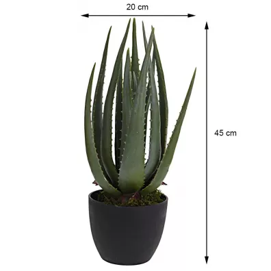 ProGarden Sztuczny Aloes w donicy 45 cm Zielony