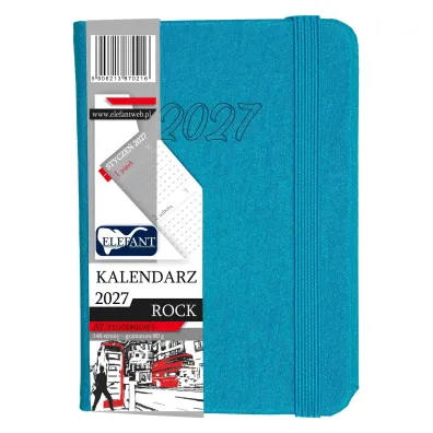 Kalendarz 2027 Rock A7 tygodniowy turkusowy
