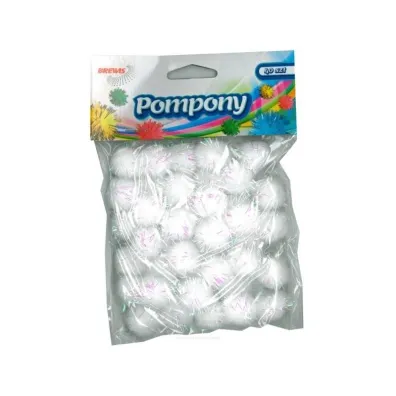 Brewis Pompony metaliczne bia�e 2cm
