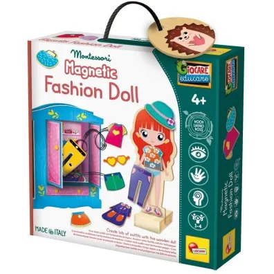 Montessori Baby Wood - Magnetyczna lalka Lisciani