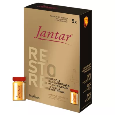 Jantar Farmona Kuracja w ampu�kach z esencj� bursztynow� do w�os�w 5 x 5 ml