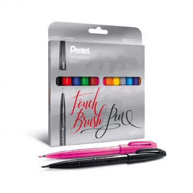 Pentel Pisak/p�dzelek do kaligrafii SES15 12 kolor�w