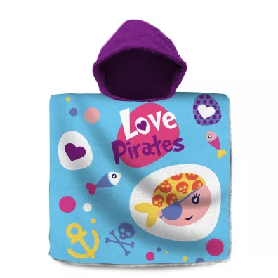 Poncho kpielowe Love Pirates 120x60cm KL10597