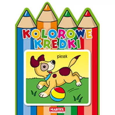 Piesek kolorowe kredki