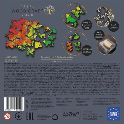Puzzle drewniane 500+1 el. T�czowe motyle Trefl