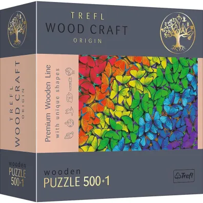 Puzzle drewniane 500+1 el. T�czowe motyle Trefl