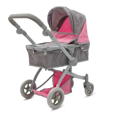 W�zek dla lalek 2w1 Sophie pink-grey Baby Mix
