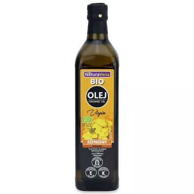 NaturaVena Olej rzepakowy t�oczony na zimno nierafinowany 750 ml Bio