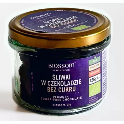 Biossom liwki kalifornijskie w czekoladzie bez dodatku cukru bezglutenowe 125 g Bio
